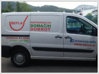 Izdelava nalepk in polepitev vozila za Restavracijo Šefla